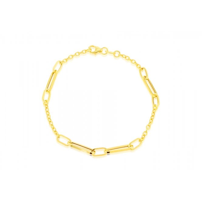 Eternity 9 Carat Gold Paper Link Station Bracelet