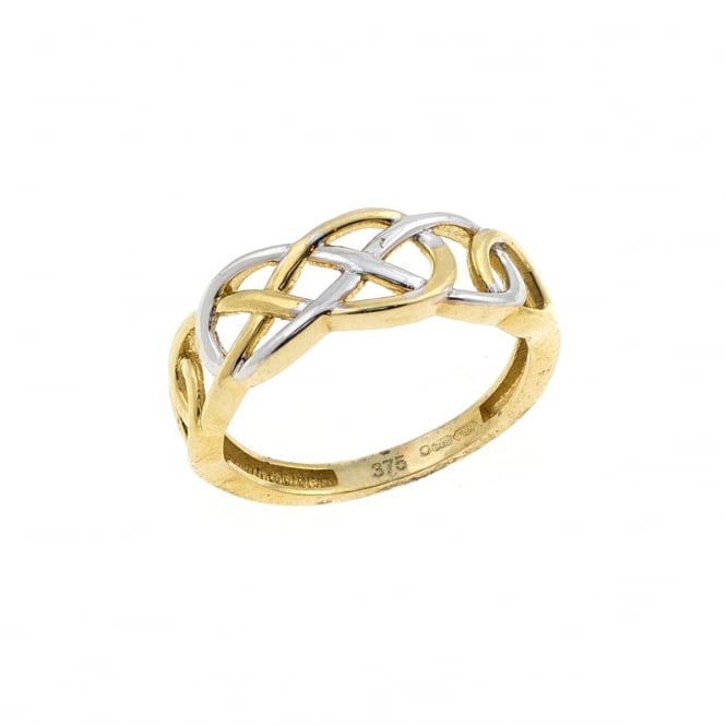 Eternity 9ct 2 Colour Gold Celtic Ring Size N