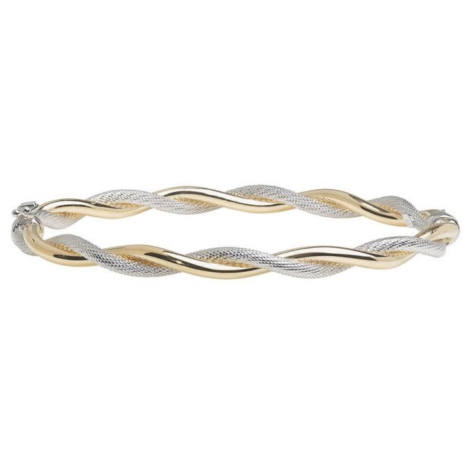 Eternity 9ct 2 Colour Twisted Oval Bangle