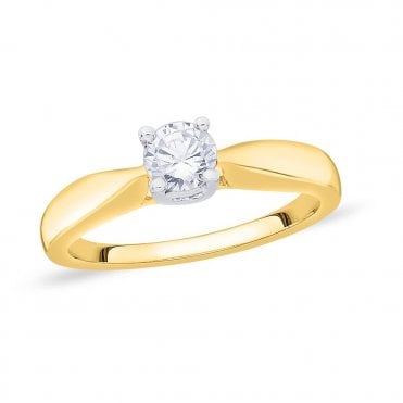 9ct Gold 1/2 Carat Diamond Solitaire Ring