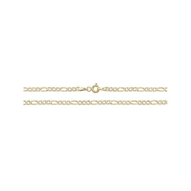 Eternity 9ct Gold 10'' 3+1 Figaro Anklet