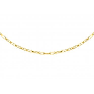 9ct Gold 16"  Small Paper Link Chain