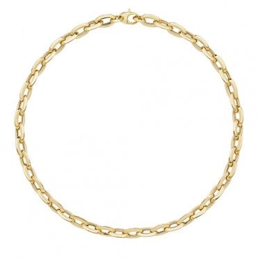 9ct Gold 17" Ladies Fancy Paper Link Necklet