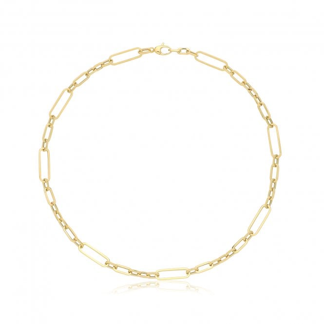 Eternity 9ct Gold 18'' Fancy Paper Link Necklace