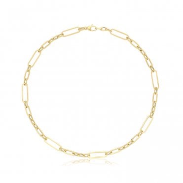 9ct Gold 18'' Fancy Paper Link Necklace