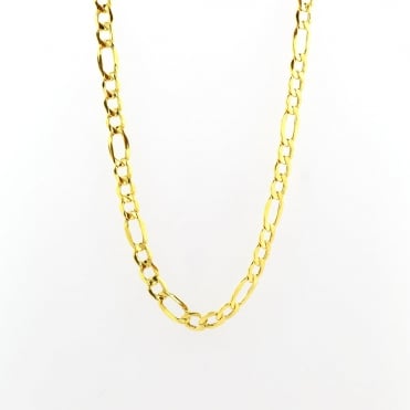 9ct Gold 18'' Large 3 + 1 Figaro Chain