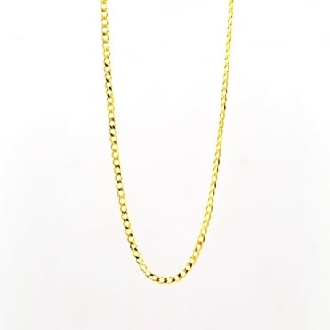 9ct Gold 18'' Open Diamond Cut Solid Curb Chain