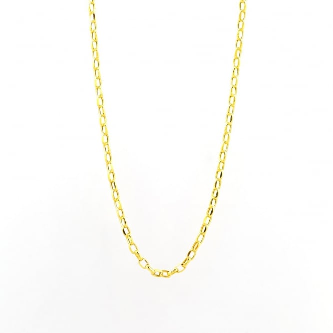Eternity 9ct Gold 18'' Oval Diamond Cut Belcher Chain