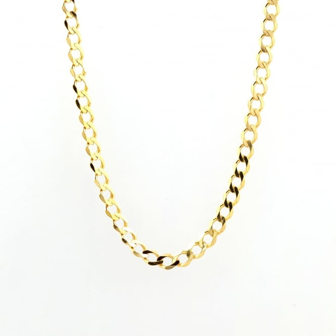 Eternity 9ct Gold 20'' Mens Heavy Diamond Cut Curb Chain