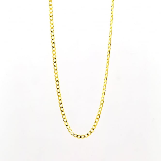 Eternity 9ct Gold 20'' Open Diamond Cut Solid Curb Chain