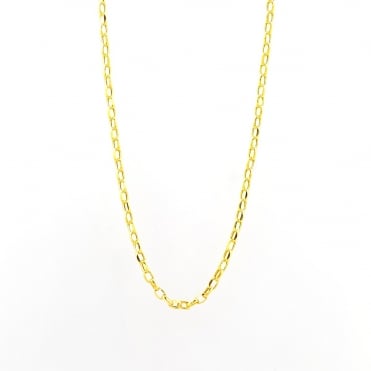 9ct Gold 20'' Oval Diamond Cut Belcher Chain