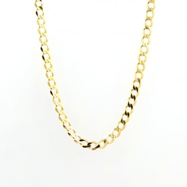 9ct Gold 24'' Mens Heavy Diamond Cut Curb Chain