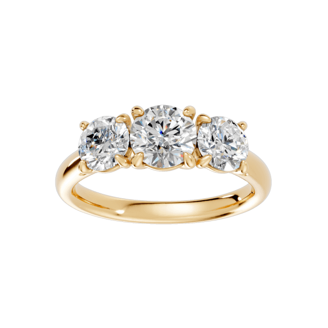 Eternity 9ct Gold 3 Straight Lab Diamond Ring 3 Carats Size M