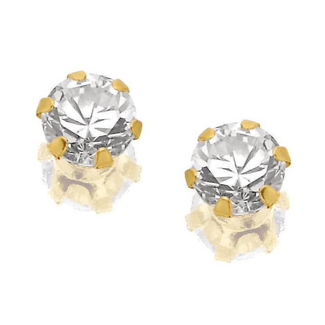 Eternity 9ct Gold 3mm Cubic Zirconia Claw Stud Earrings