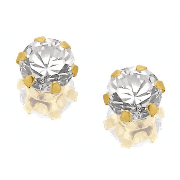 9ct Gold 3mm Cubic Zirconia Claw Stud Earrings