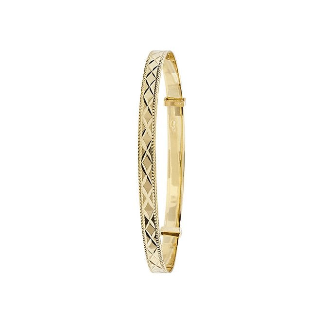 Eternity 9ct Gold 4.5mm Diamond Cut Expanding Bangle