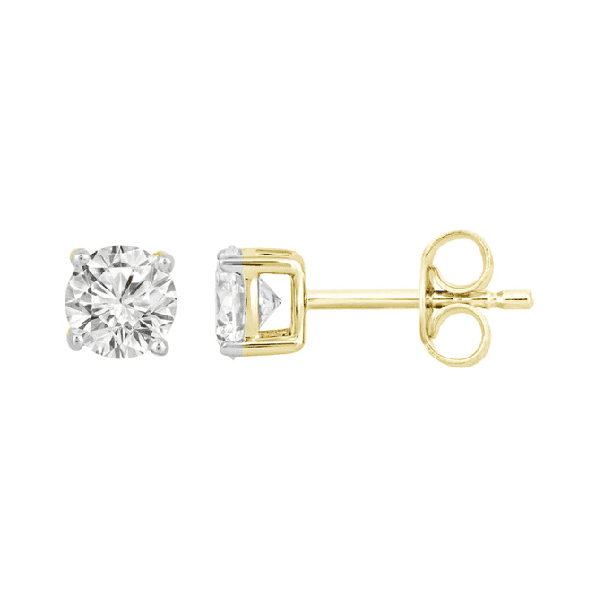 Eternity 9ct Gold 4 Claw Lab Diamond Stud Earrings 1.07 Carats