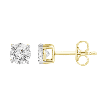9ct Gold 4 Claw Lab Diamond Stud Earrings 1.07 Carats