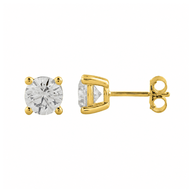 Eternity 9ct Gold 4 Claw Lab Diamond Stud Earrings 2.05 Carats