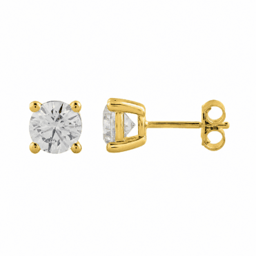 9ct Gold 4 Claw Lab Diamond Stud Earrings 2.05 Carats