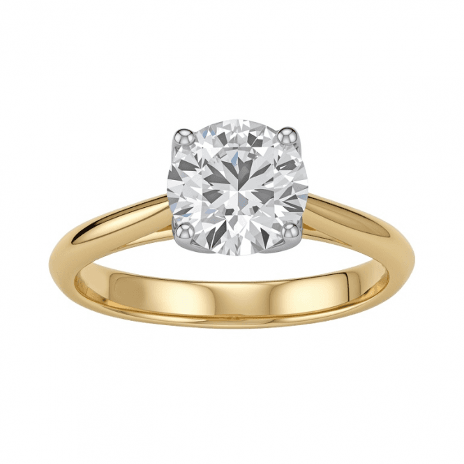 Eternity 9ct Gold 4 Claw Solitaire Lab Diamond Ring 1.62