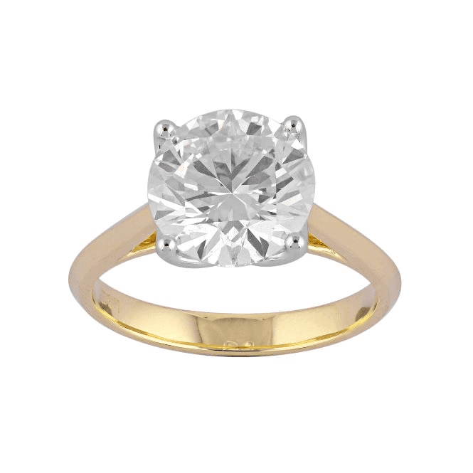 Eternity 9ct Gold 4 Claw Solitaire Lab Diamond Ring 3.02 Carats