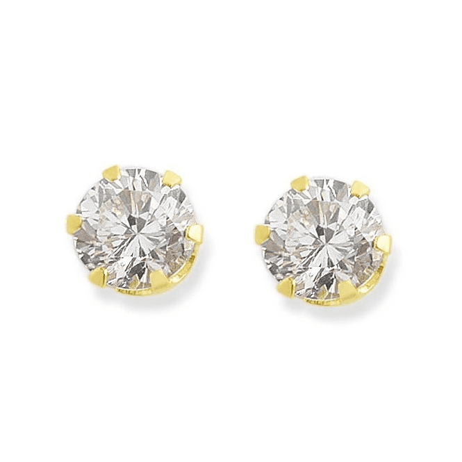 Eternity 9ct Gold 4mm Cubic Zirconia Claw Stud Earrings