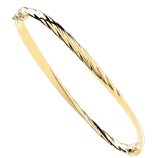 Eternity 9ct Gold 4mm Twist Oval Bangle
