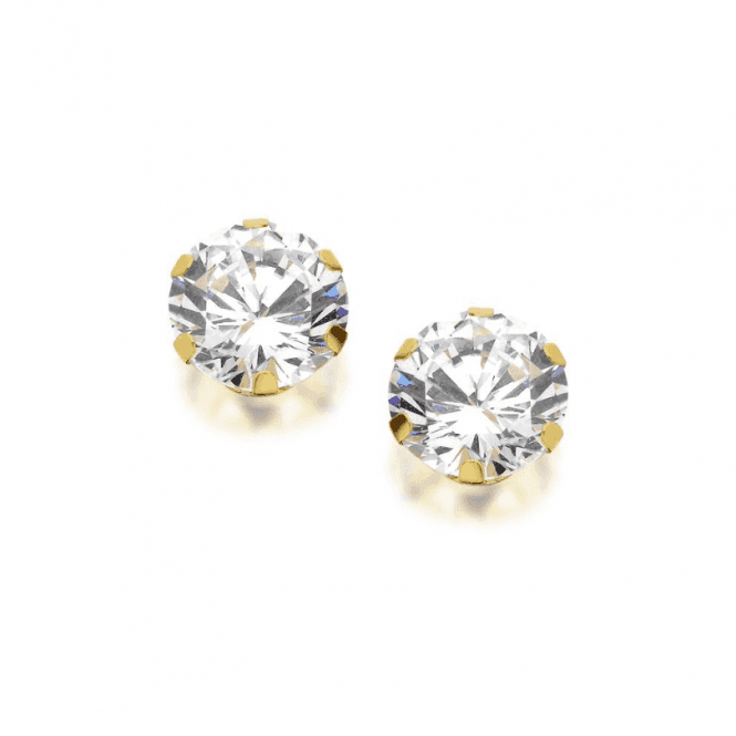 Eternity 9ct Gold 5mm Cubic Zirconia Claw Stud Earrings