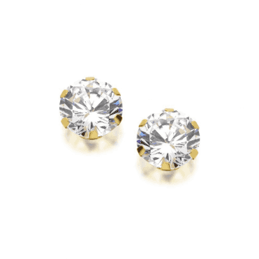 9ct Gold 5mm Cubic Zirconia Claw Stud Earrings