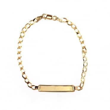 9ct Gold 6'' Child's Curb Identity Bracelet