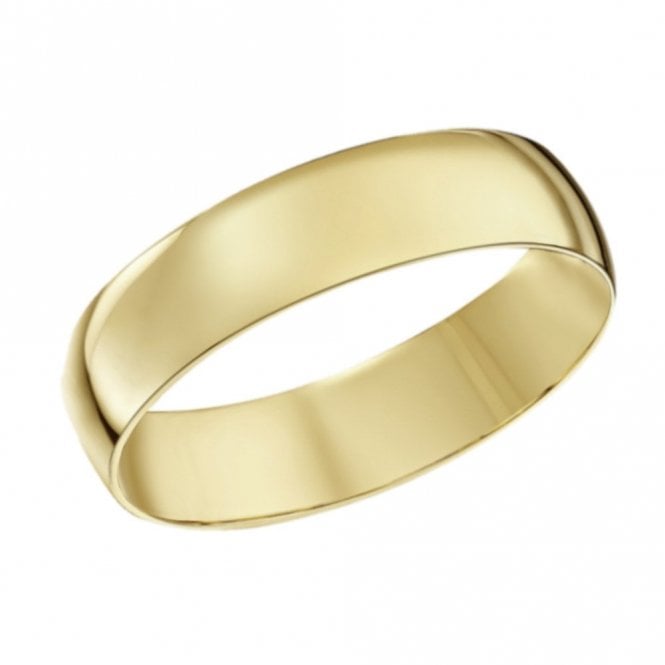 Eternity 9ct Gold 6mm D Shaped Plain Wedding Ring Size R