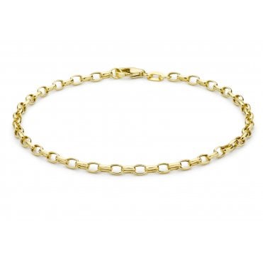 9ct Gold 7" Light Hollow Belcher Bracelet
