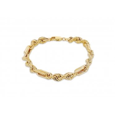 9ct Gold 8" Longer Length Figarope Bracelet