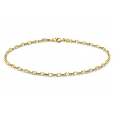 9ct Gold 9" Ladies Gucci Style Anklet