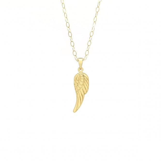 Eternity 9ct Gold Angel Wing Pendant and 16'' Chain