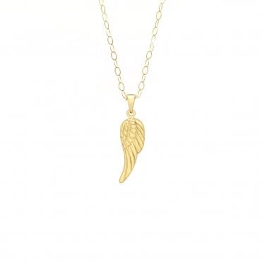 9ct Gold Angel Wing Pendant and 16'' Chain