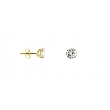 9ct Gold April Cubic Zirconia 5mm Stud Earrings