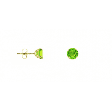 9ct Gold August Peridot 5mm Stud Earrings