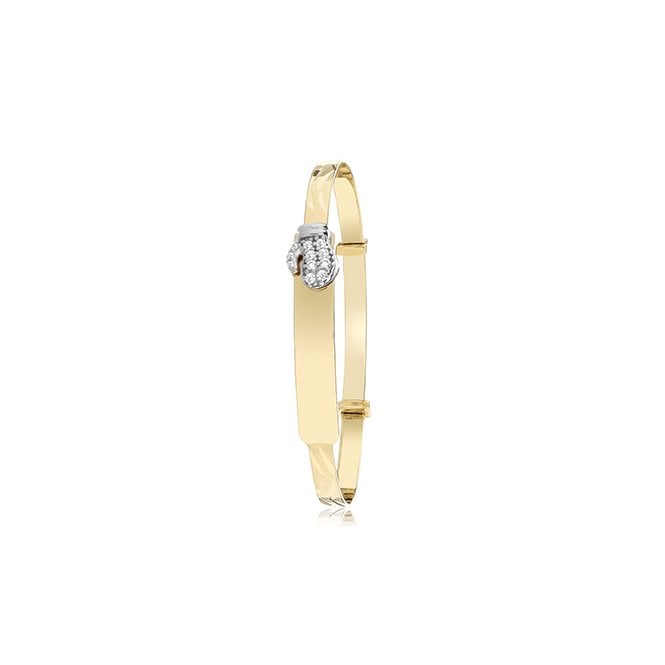 Eternity 9ct Gold Babies Boxing Glove ID Expanding Bangle