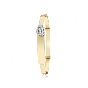 9ct Gold Babies Boxing Glove ID Expanding Bangle