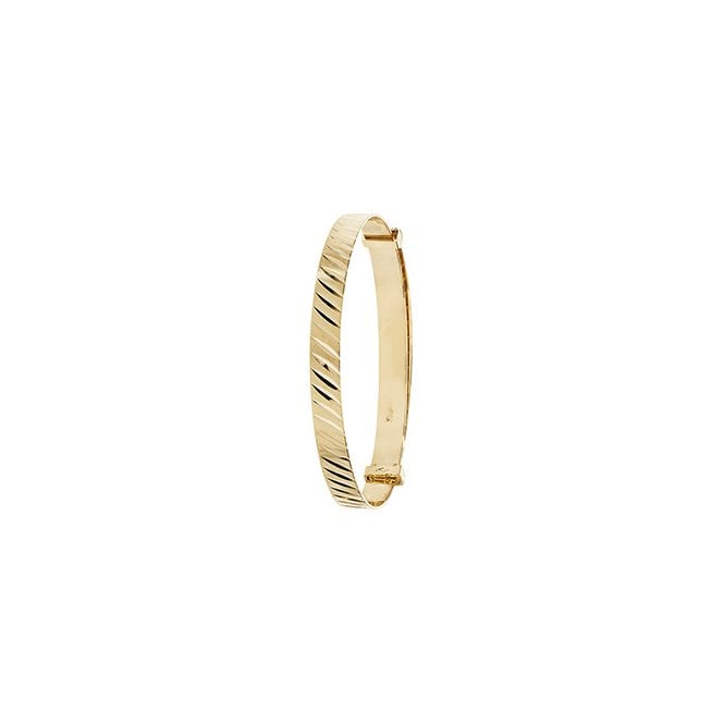 Eternity 9ct Gold Baby/Kids Diamond Cut Expanding Bangle