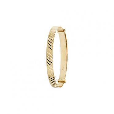 9ct Gold Baby/Kids Diamond Cut Expanding Bangle