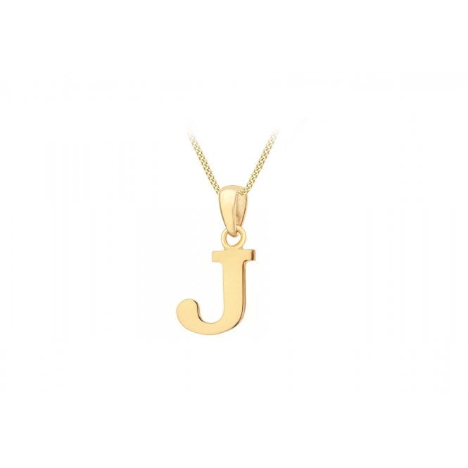 Eternity 9ct Gold Block Initial 'J' Pendant (Chain not included)