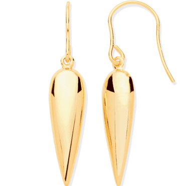 9ct Gold Bomber Drop Earrings