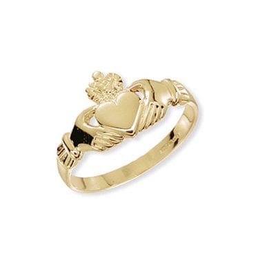 9ct Gold Claddagh Ring Size O