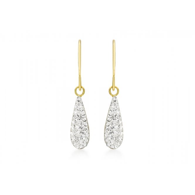 Eternity 9ct Gold Crystal Teardrop Earrings