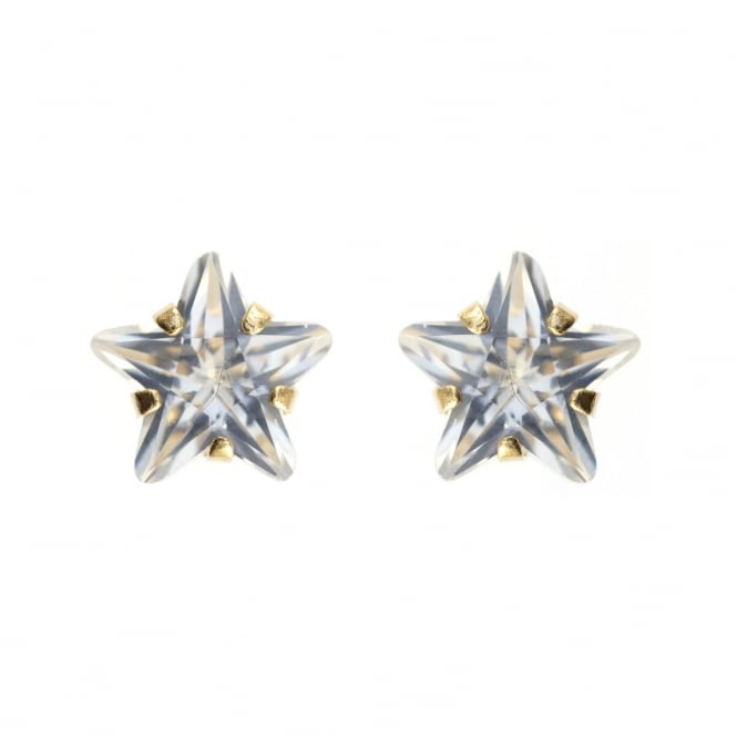 Eternity 9ct Gold Cubic Zirconia Kids Star Stud Earrings