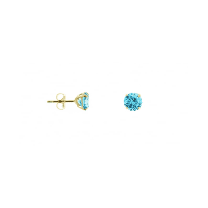 Eternity 9ct Gold December Topaz 5mm Stud Earrings