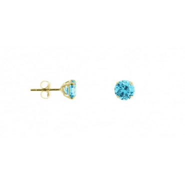 9ct Gold December Topaz 5mm Stud Earrings